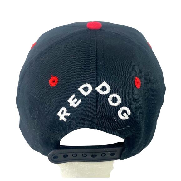 Vintage 90s Red Dog Beer Red Black Logo Hat Adjustable Snapback Malt Liquor Cap - Picture 3 of 6